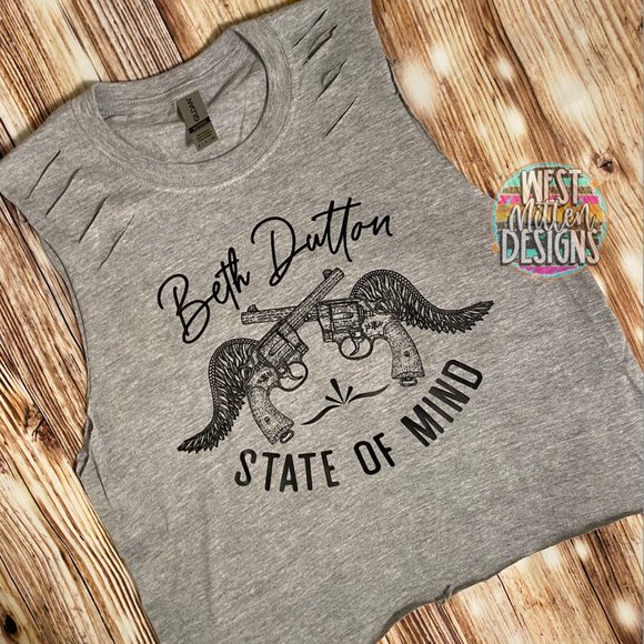 West Mitten Designs Tops - Beth Dutton State of Mind Tank